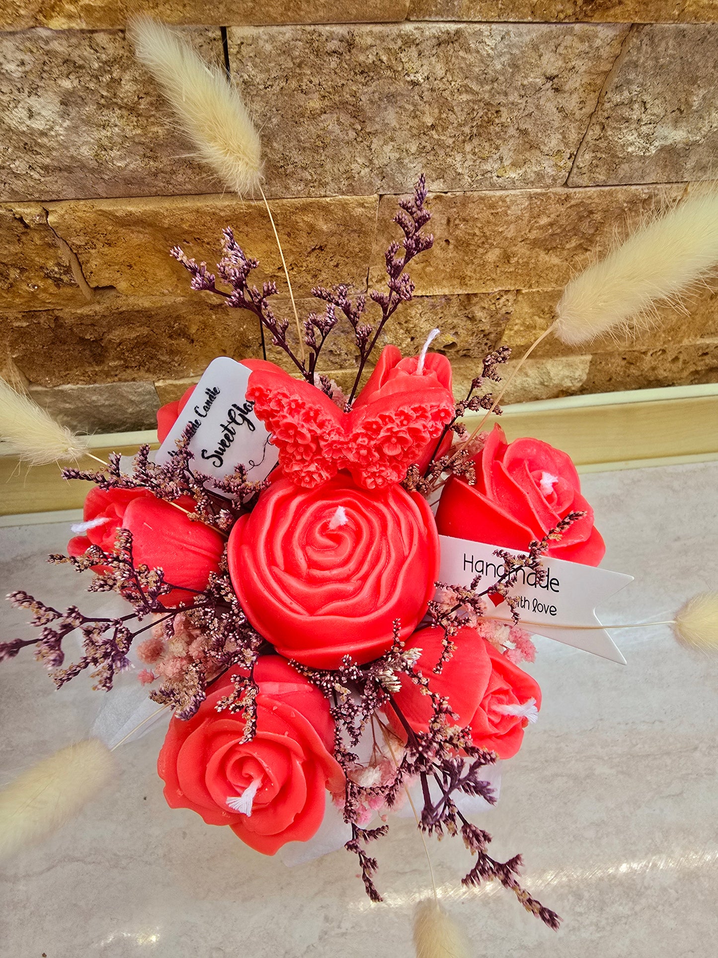 Buchet decorativ din ceară – „Profesorul Florilor”, Handmade & Parfumat
