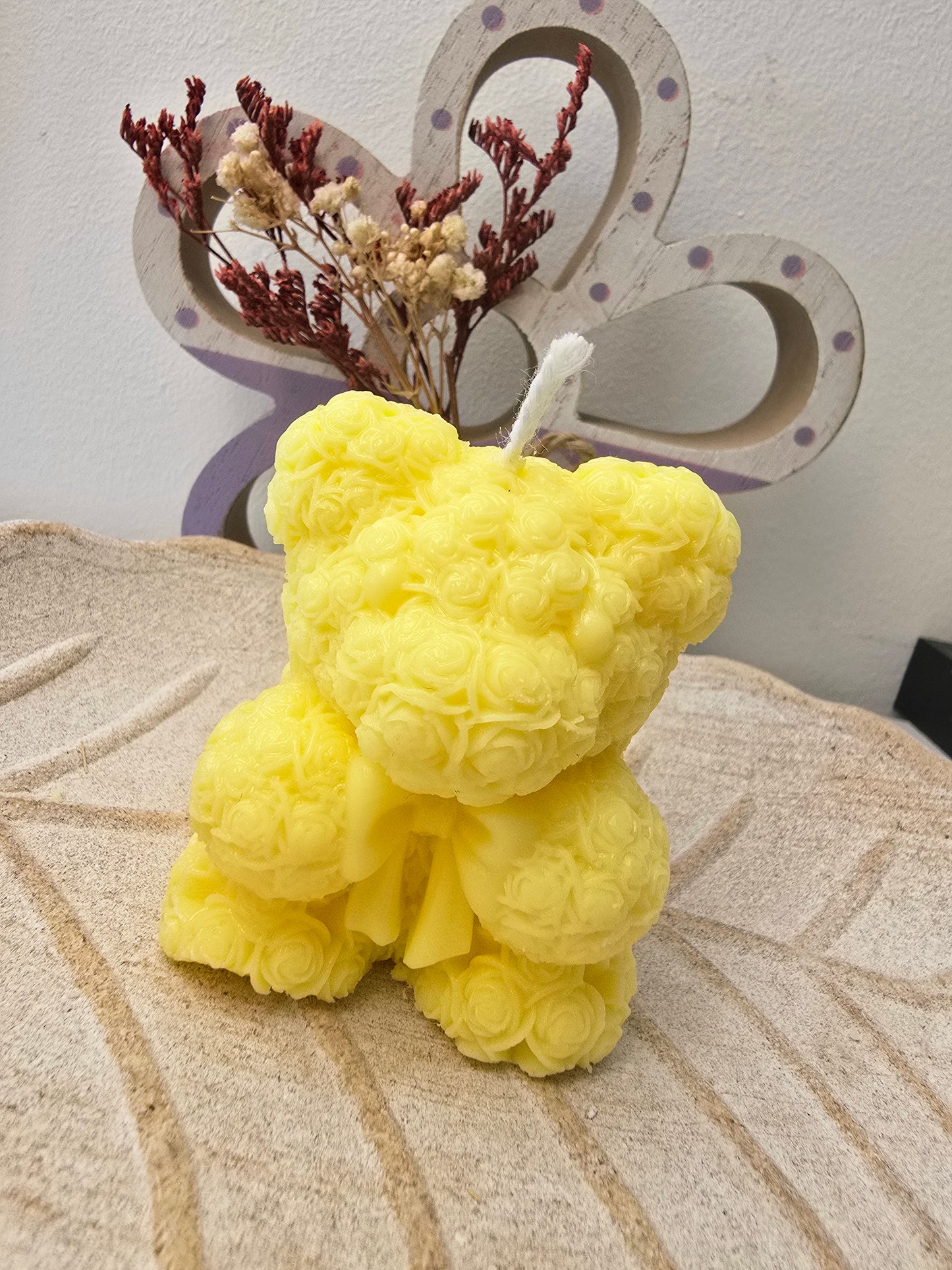 Ursuleț decorativ din ceară parfumată – „Fără Griji”, Handmade