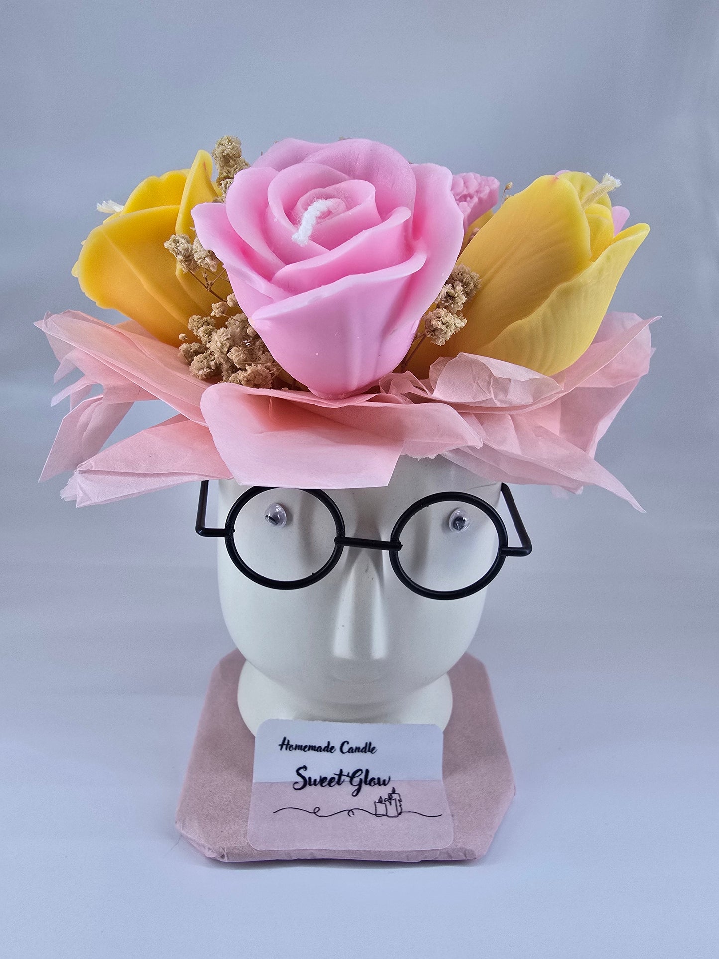 Buchet decorativ din ceară – „Profesorul Florilor 2”, Handmade & Parfumat
