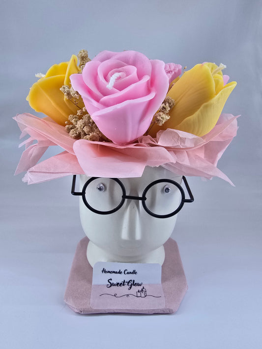 Buchet decorativ din ceară – „Profesorul Florilor 2”, Handmade & Parfumat