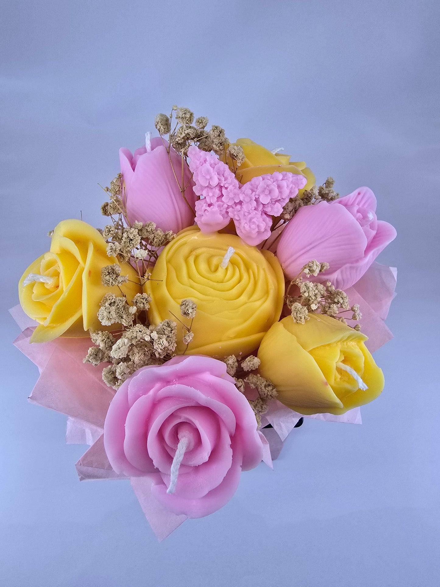 Buchet decorativ din ceară – „Profesorul Florilor 2”, Handmade & Parfumat