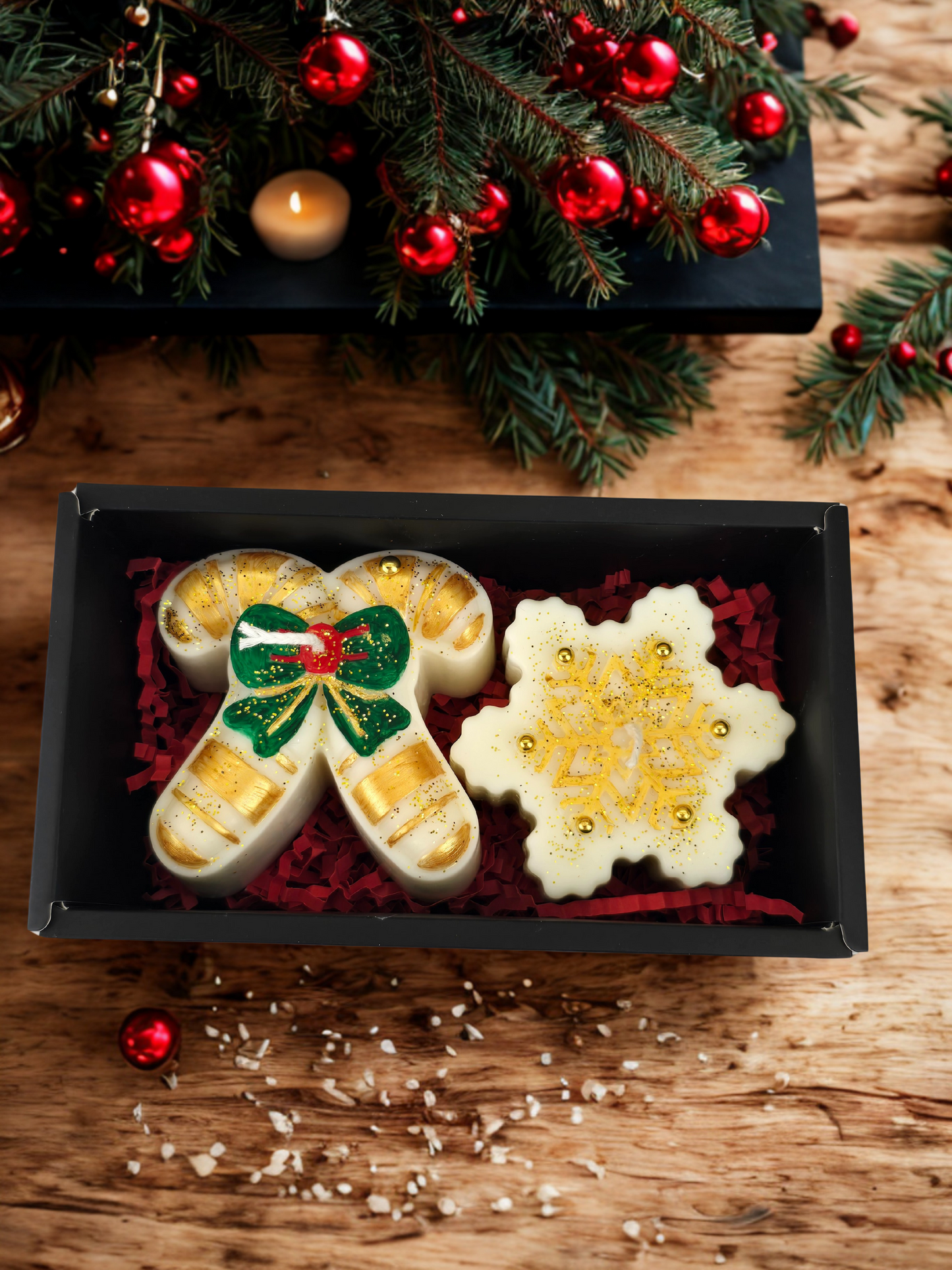 Pachet Sărbători Handmade – Clopoțel și Fulg de Nea Pictat Manual