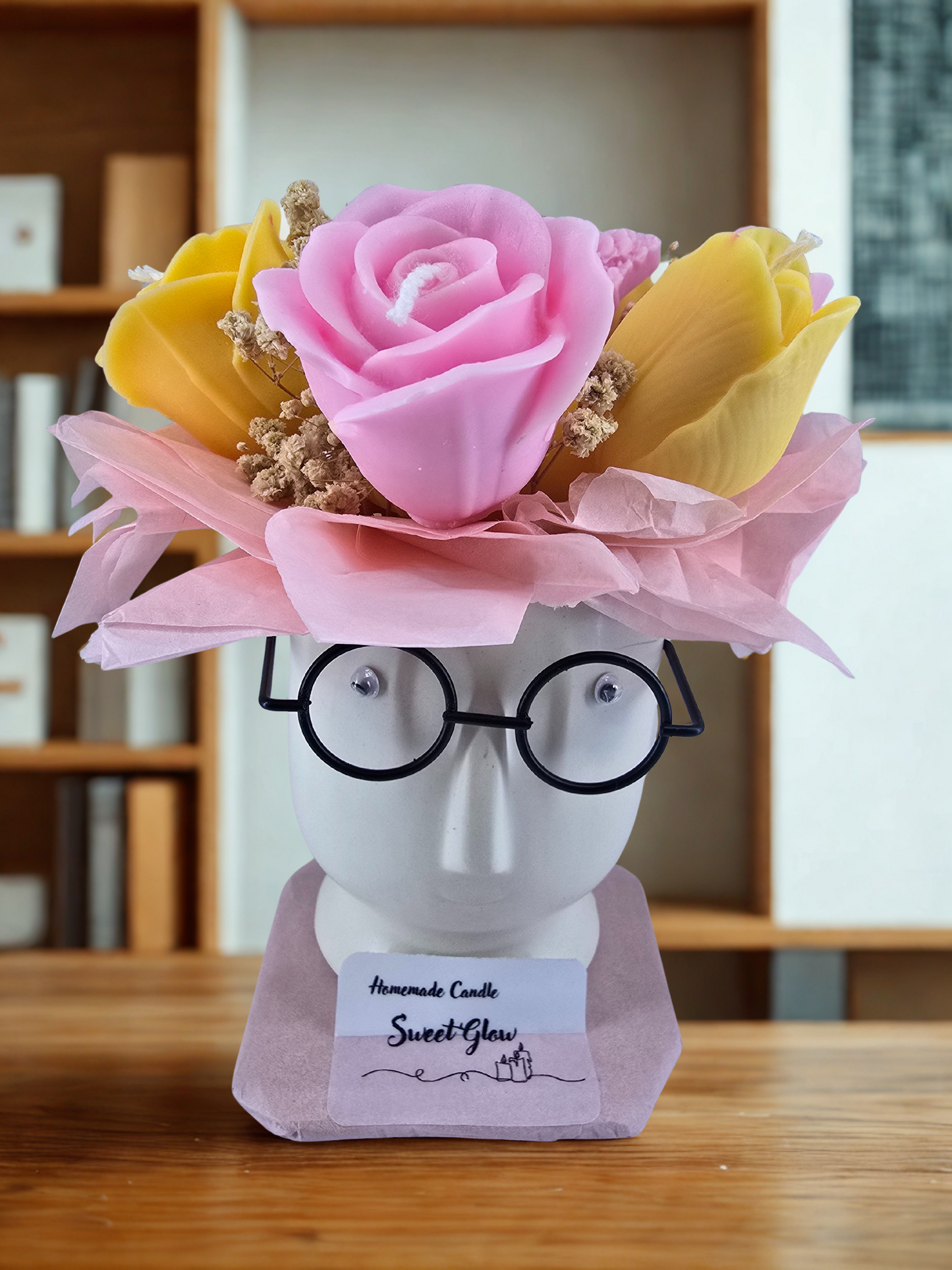 Buchet decorativ din ceară – „Profesorul Florilor 2”, Handmade & Parfumat