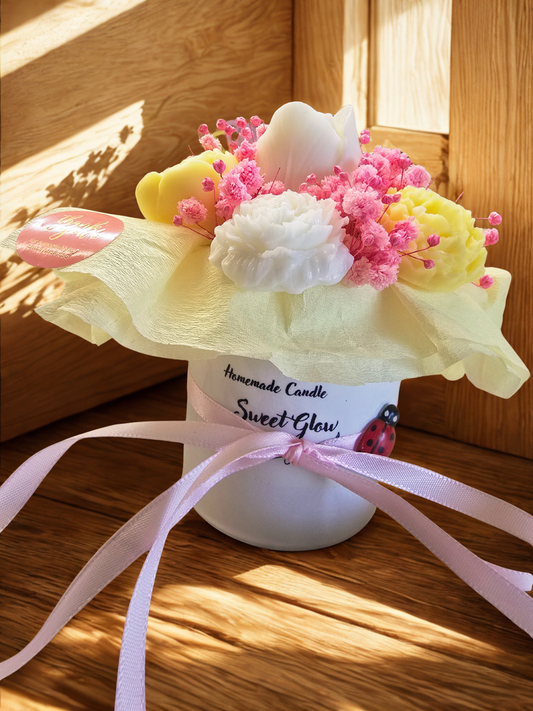 Mini Bouquet Parfumat Handmade – Flori din Ceară care nu se ofilesc