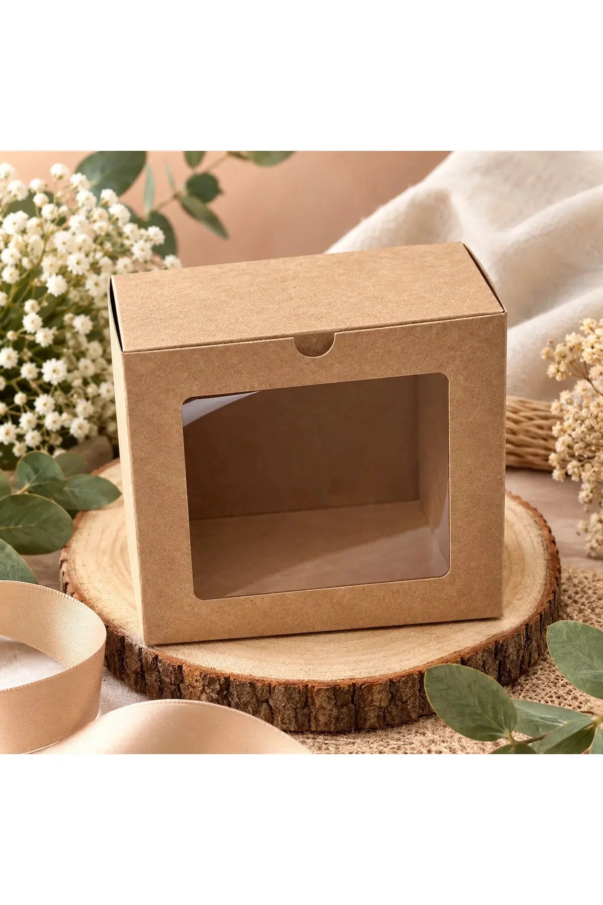 Cutii handmade cu fereastră dimensiunea 8x7x7 | Set 50buc