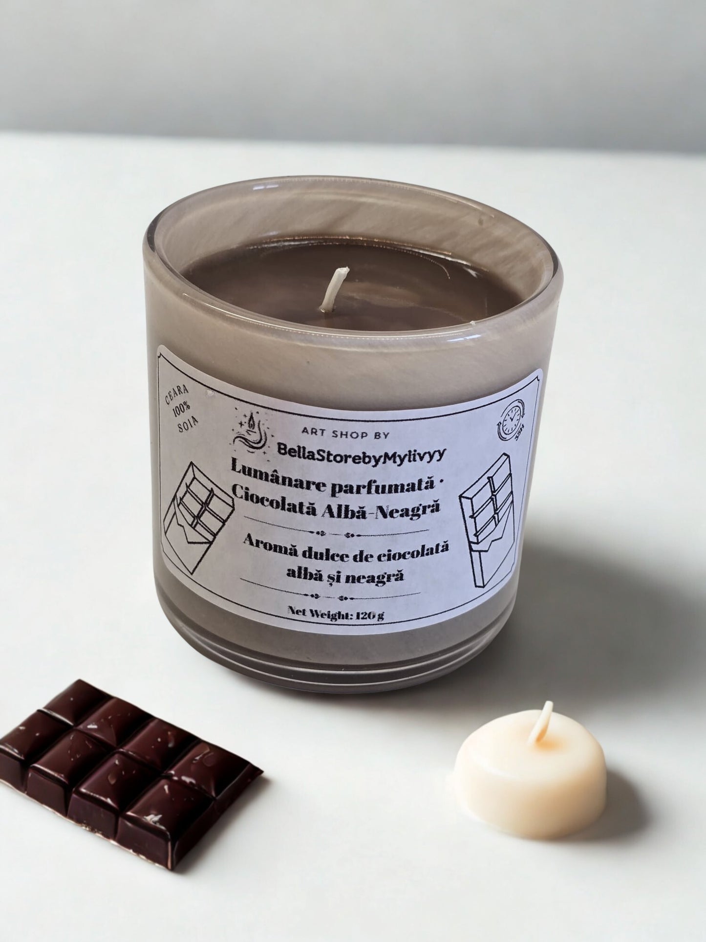 Lumânări parfumate handmade – Mentă, Ciocolată & Flori de Cireș