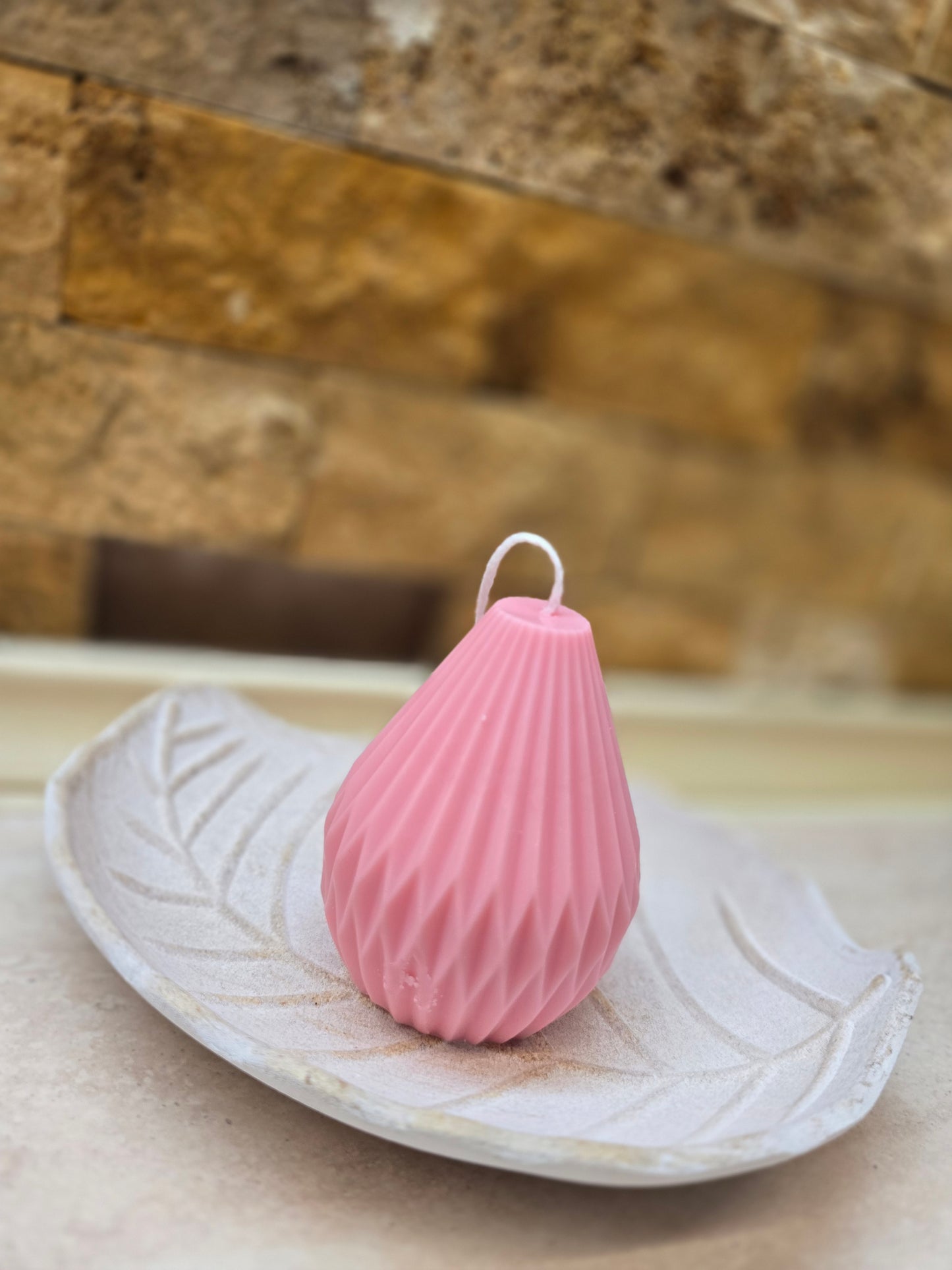 Handmade Pear-Shaped Wax Candle – A Unique & Elegant Gift