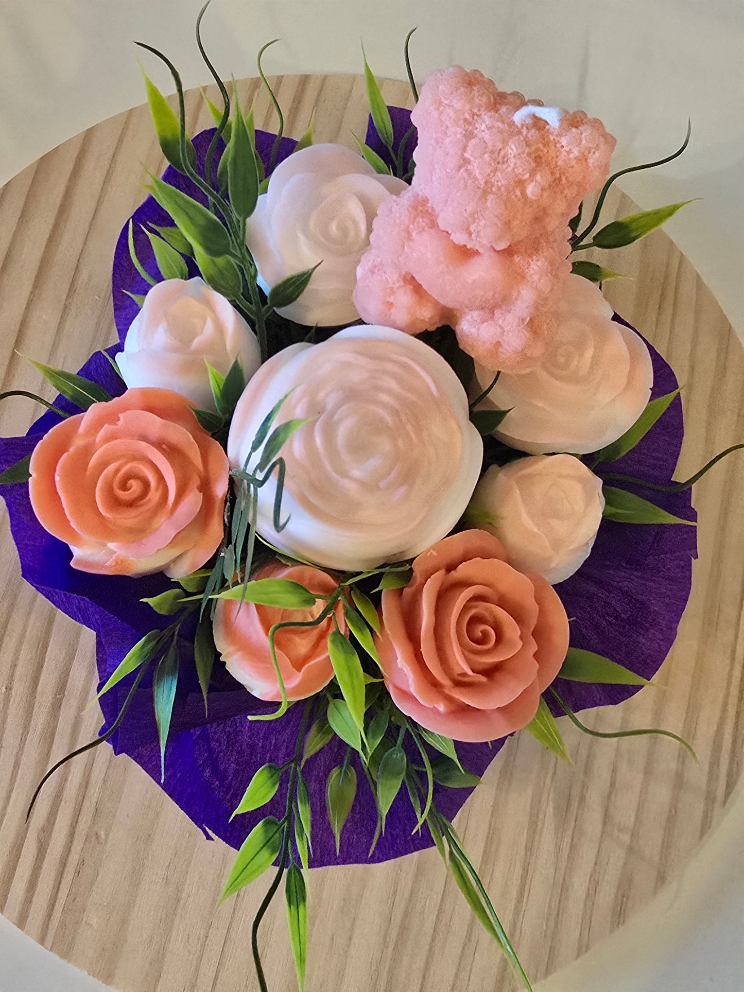 Everlasting Wax Flower Bouquet – Perfect for Weddings & Baptisms