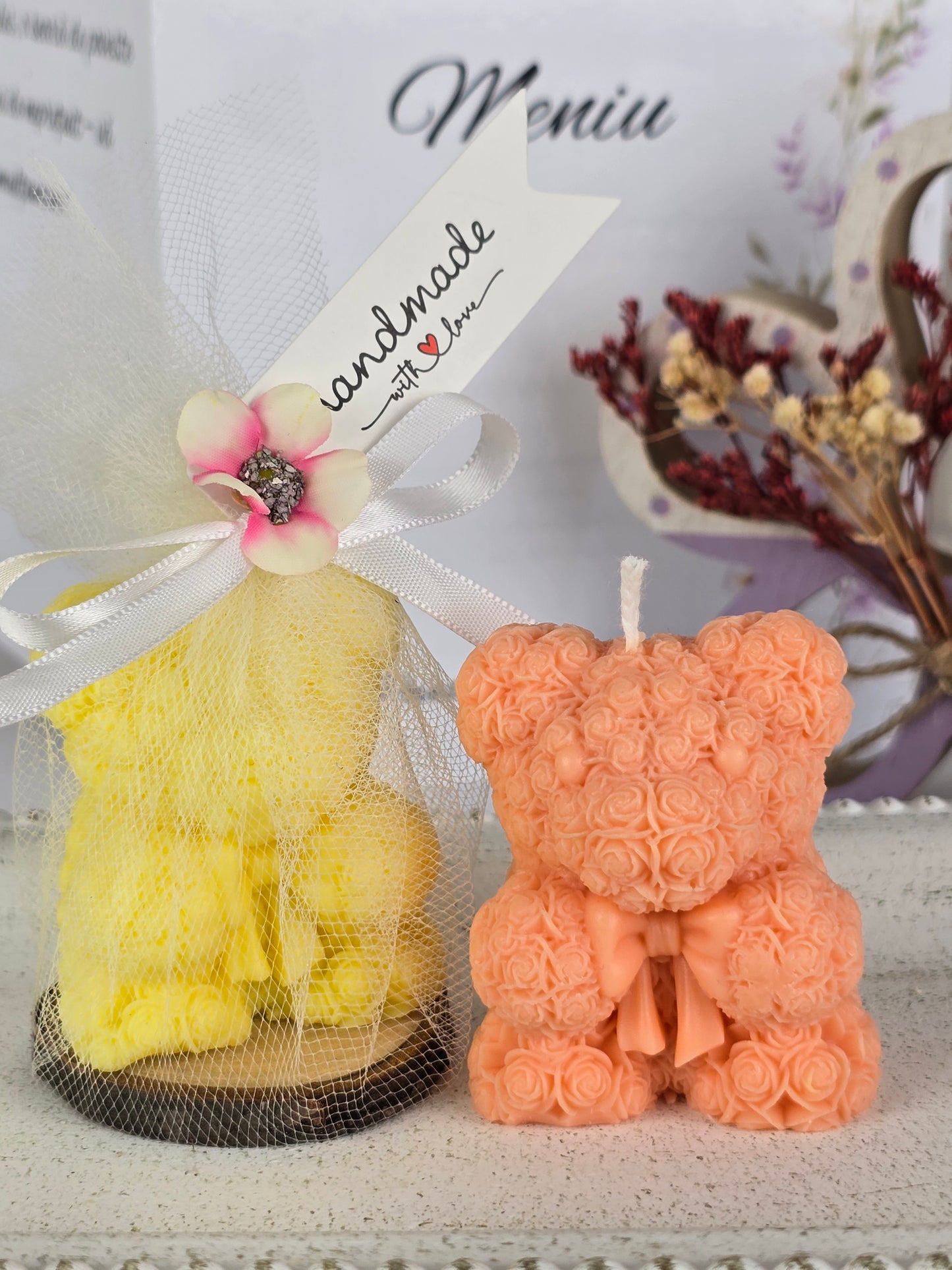 Ursuleț decorativ din ceară parfumată – „Fără Griji”, Handmade