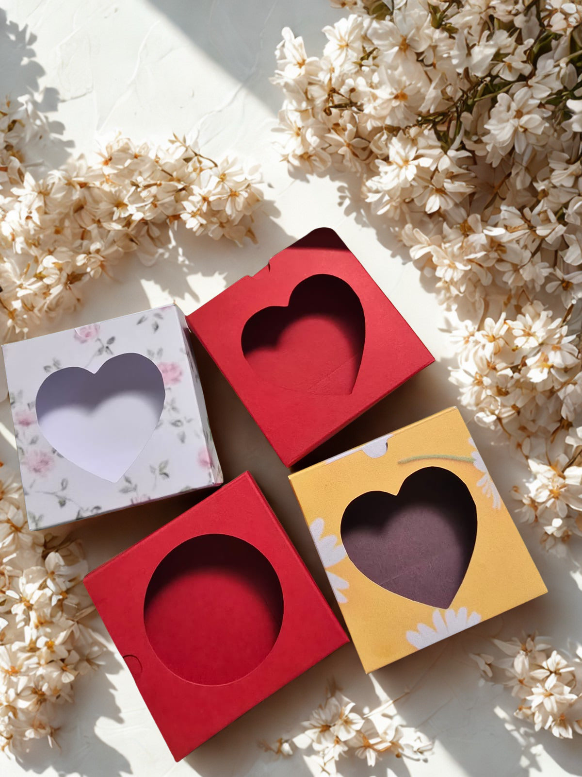 Cutii Handmade 7x7x1,5 cm cu Capac Fereastră Rotunda| Set 50 Buc