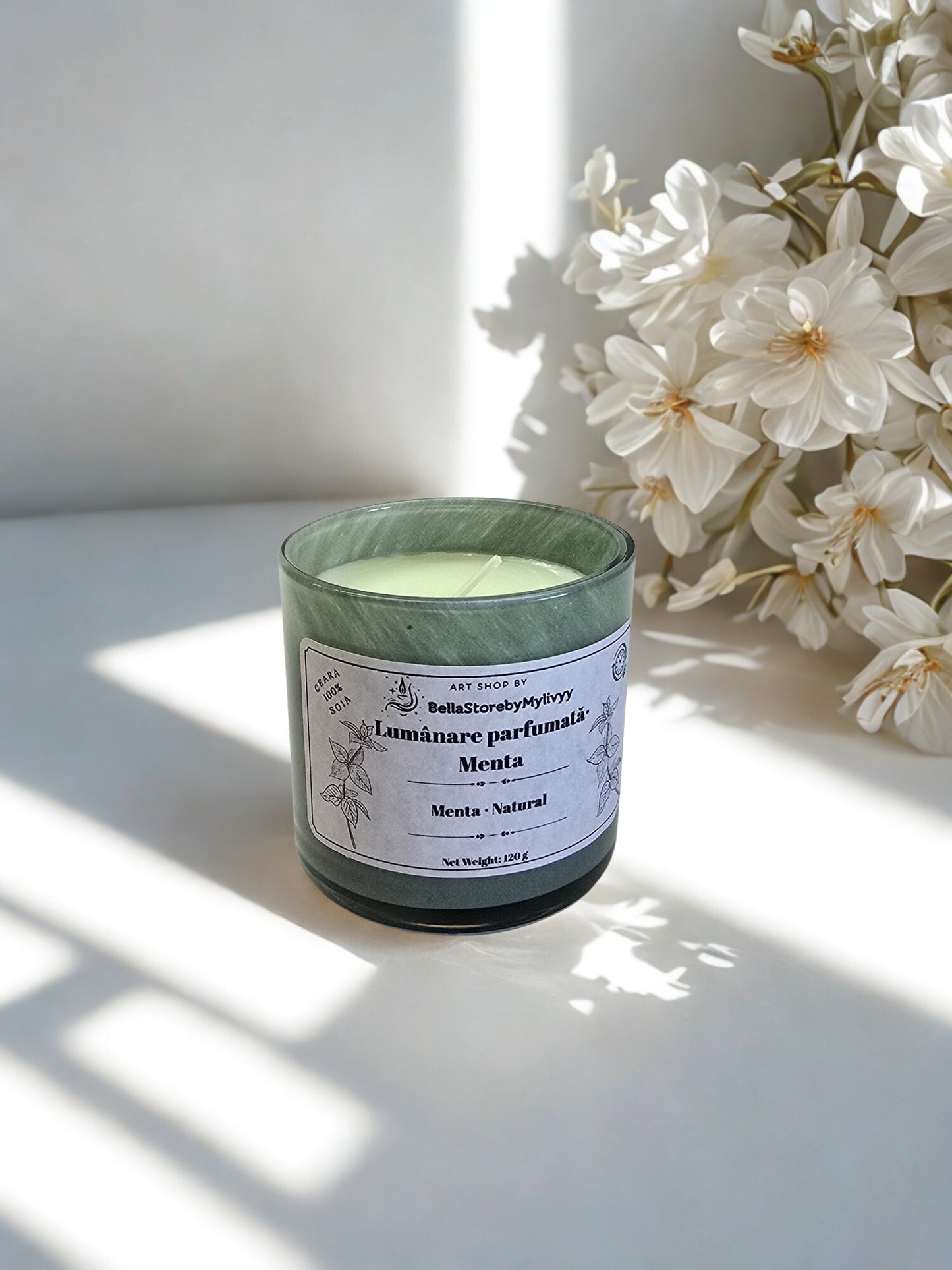 Lumânări parfumate handmade – Mentă, Ciocolată & Flori de Cireș