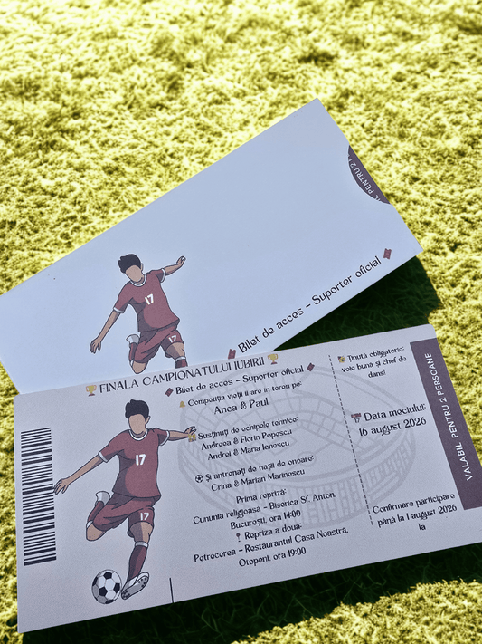 Invitație Tip Bilet de Fotbal