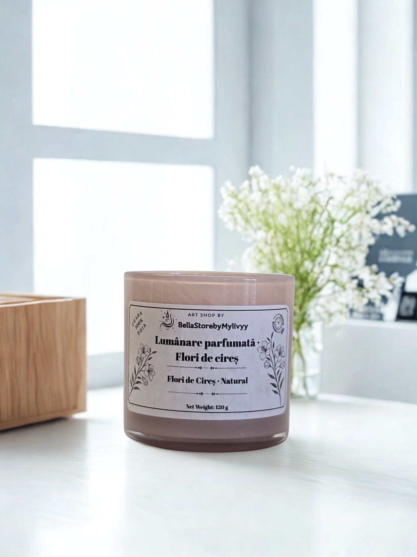 Lumânări parfumate handmade – Mentă, Ciocolată & Flori de Cireș