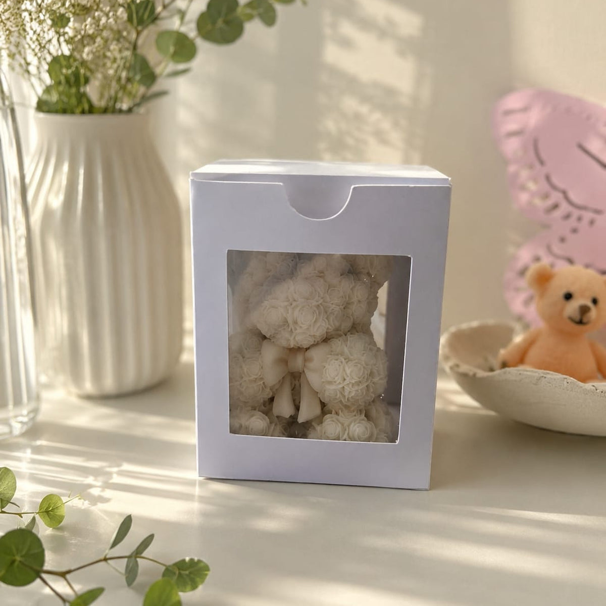 Cutii handmade 5,5x5,5x8 cm cu Fereastră Transparentă | Set 50 Buc